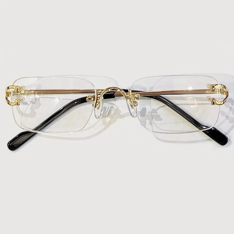 New Fashion Rimless Glasses for Men Vintage Classic Metal Optical Spectacles Frame Unisex Eyeglasses