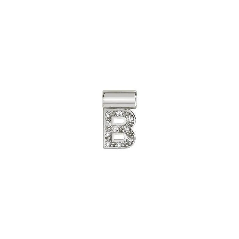 Nomination SeiMia Pendant, Letter B, Cubic Zirconia, Silver
