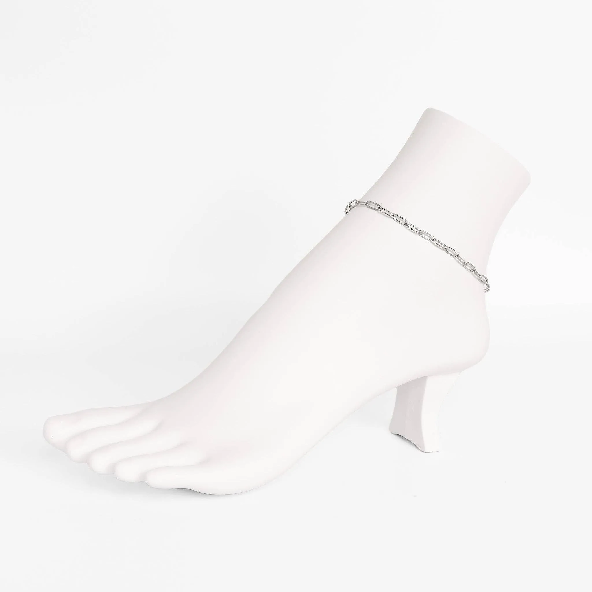 Paperclip Chain Anklet: Stainless