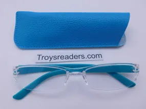 Pastel Rimless Readers With Case in Five Colors