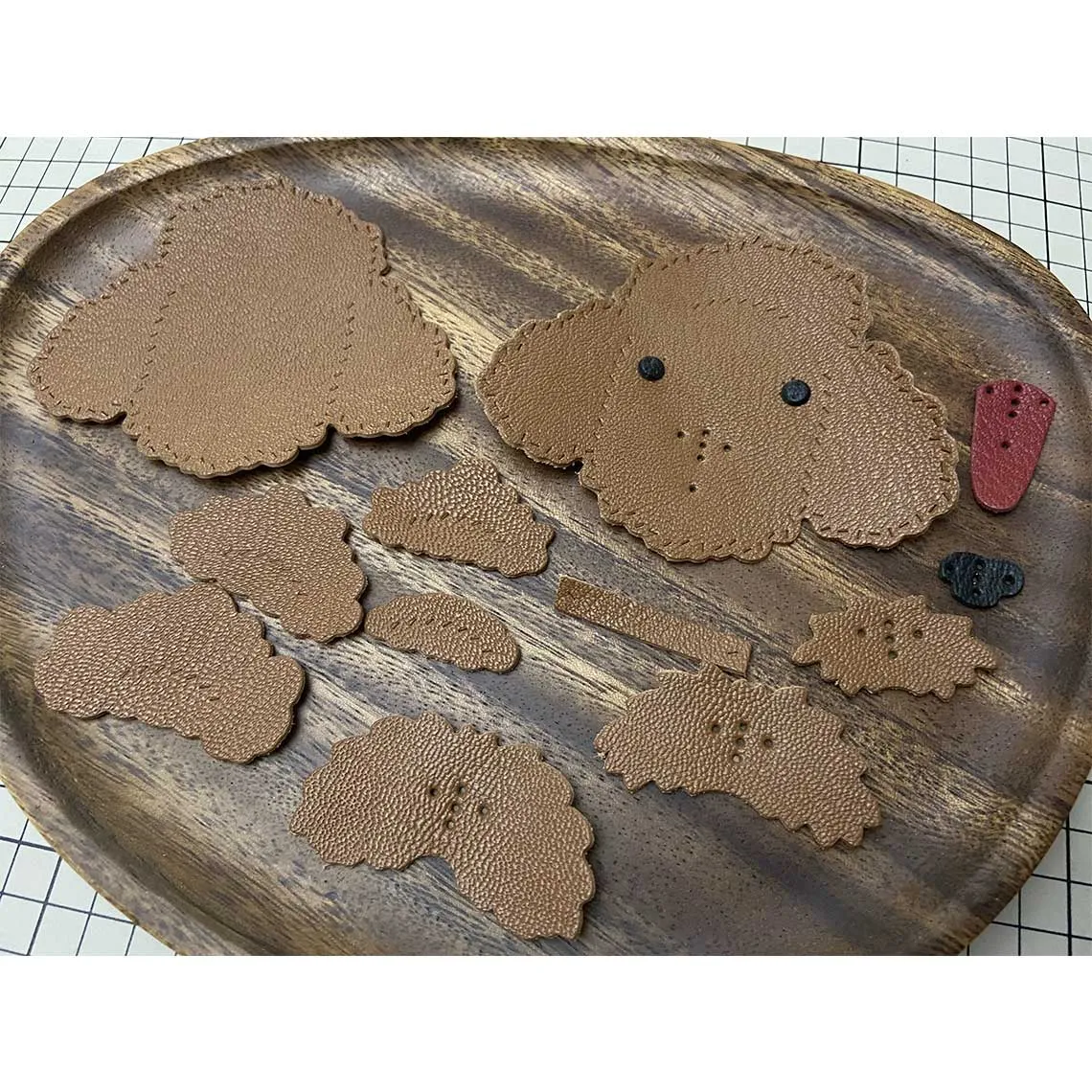 POPSEWING® Sheep Leather Teddy Dog Keychain DIY Kits