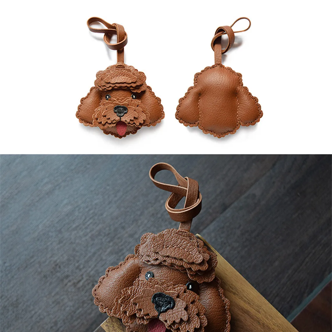 POPSEWING® Sheep Leather Teddy Dog Keychain DIY Kits