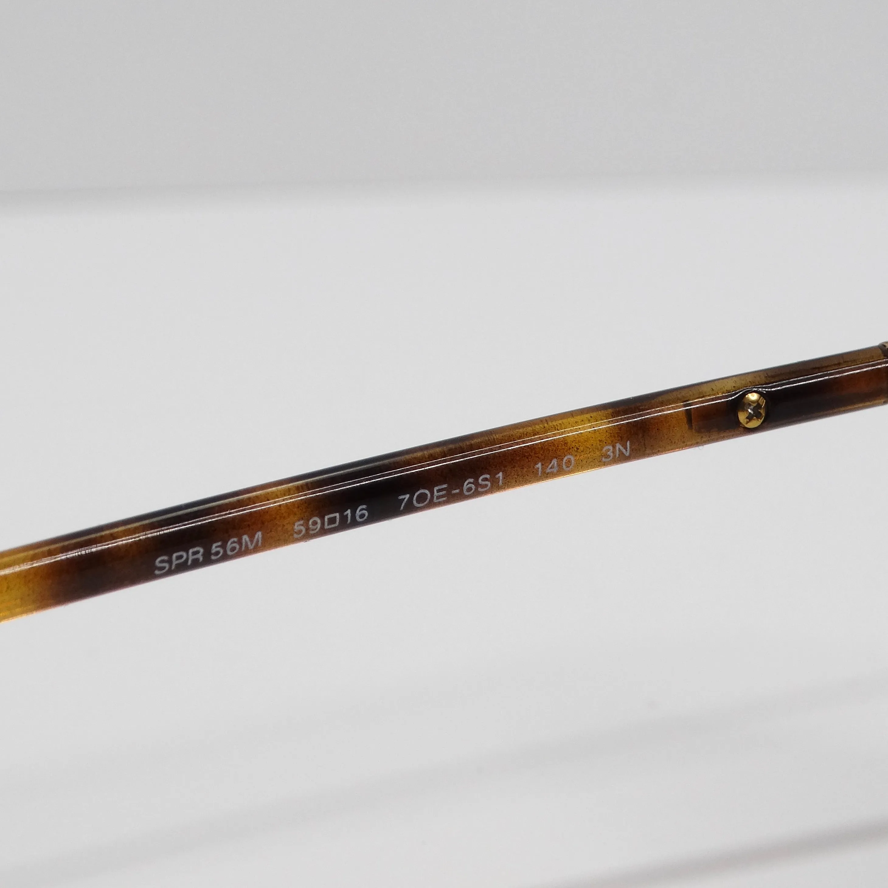 Prada 1990s Gold Tone Tortoise Shell Aviator Sunglasses