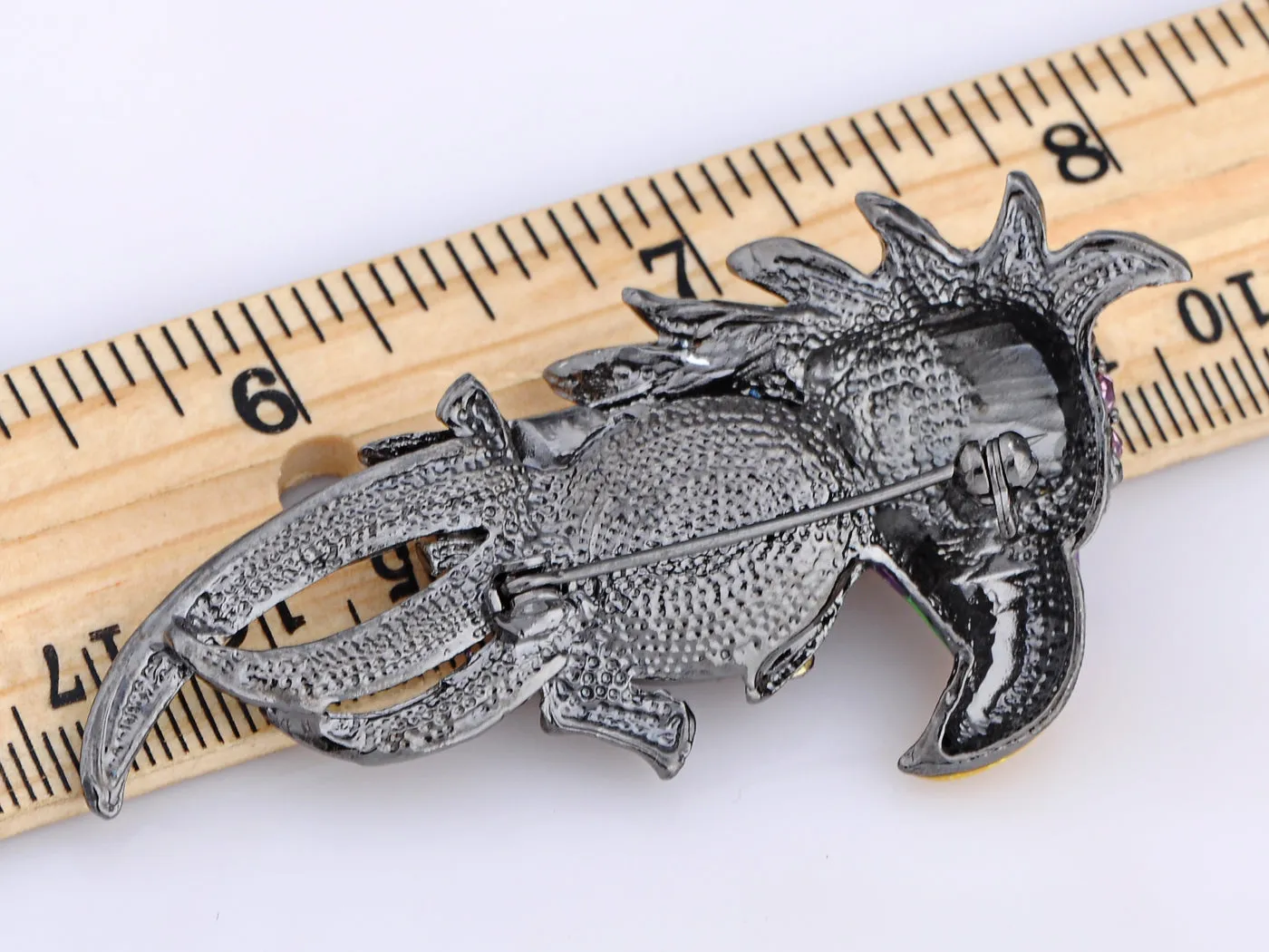 Purple Body Parrot Bird Head Profile Pin Brooch