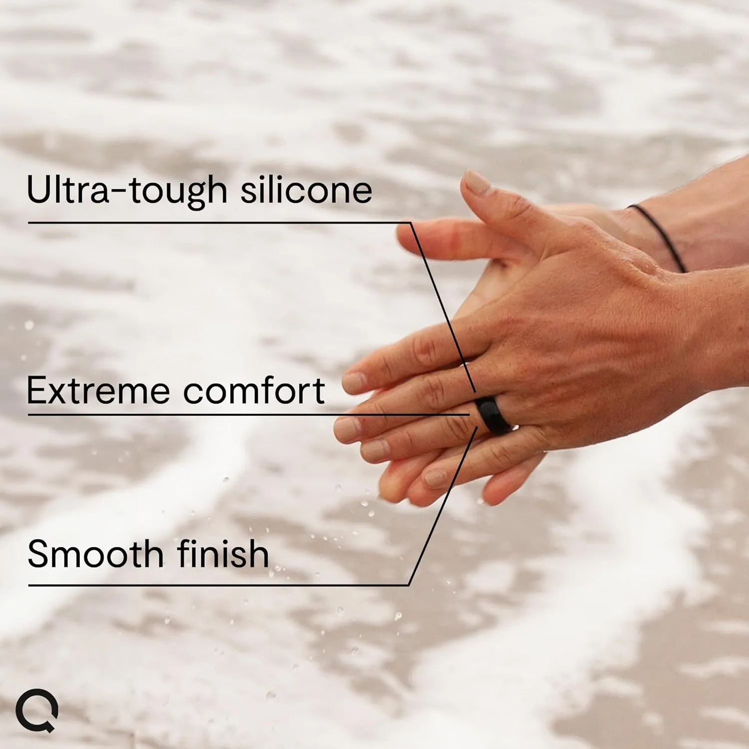 QALO Men's Classic Silicone Wedding Ring - Durable, Breathable & Comfortable