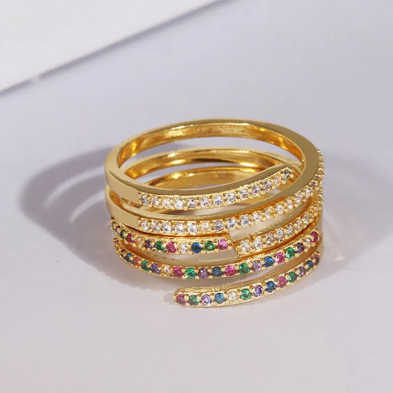 Rainbow Collection 3 Layered Finger Ring
