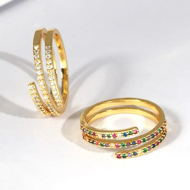 Rainbow Collection 3 Layered Finger Ring