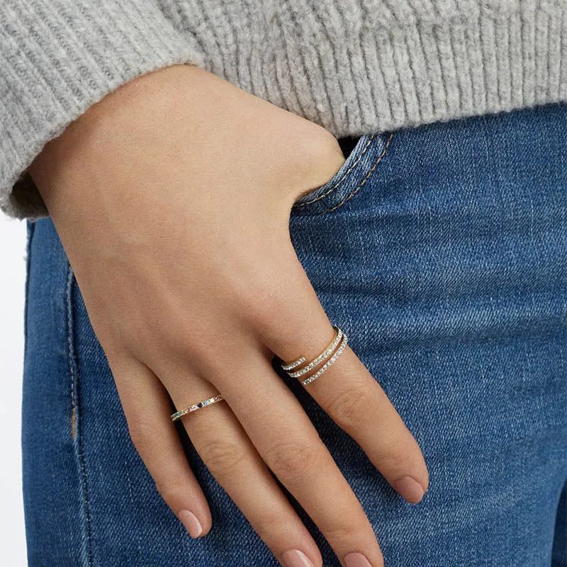 Rainbow Collection 3 Layered Finger Ring