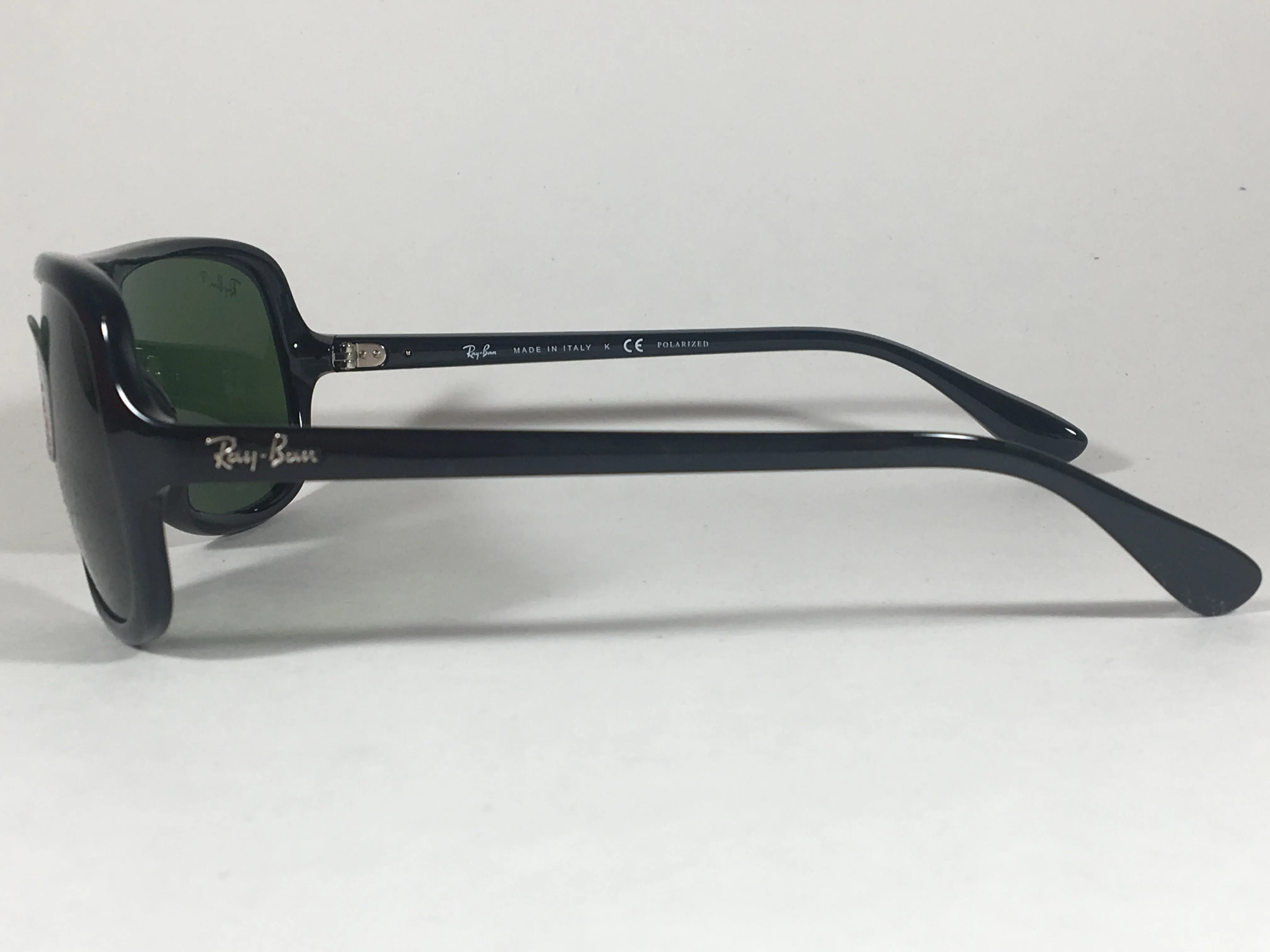 Ray-Ban Polarized Turbo Aviator Sunglasses Black Propionate Frame Green Lens Men RB4162 601/2P