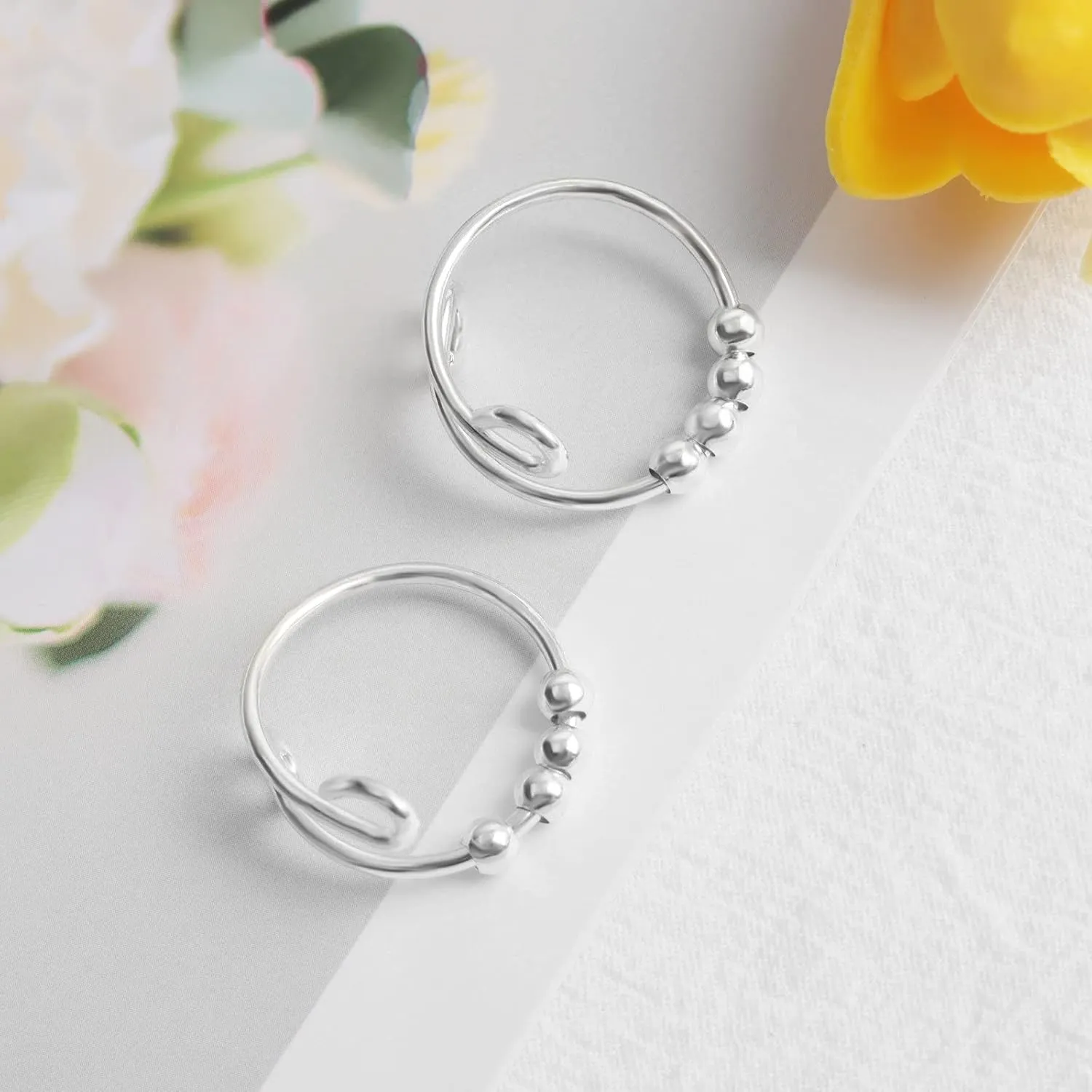 Rotatable Relieving Stress Ring for Women Men Adjustable Opening Rings Titanium Steel Eternal Ring Jewelry Gift