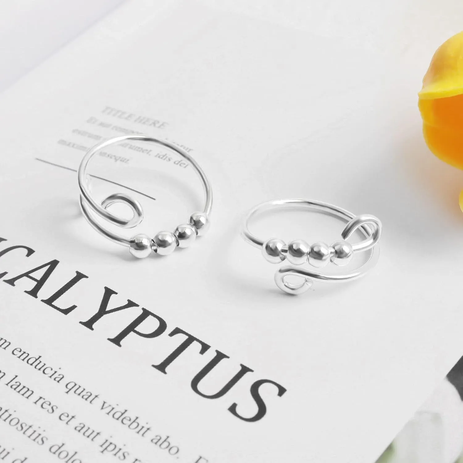 Rotatable Relieving Stress Ring for Women Men Adjustable Opening Rings Titanium Steel Eternal Ring Jewelry Gift