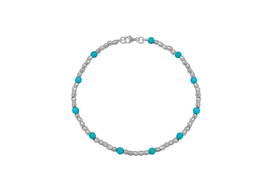 Round beads stackable beach anklet