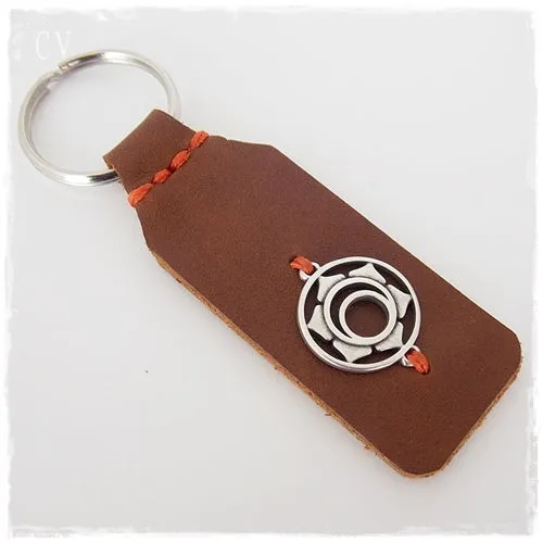 Sacral Chakra Leather Keychain