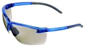Safety Works 10039206 Safety Glasses, Scratch-Resistant Lens, Semi-Rimless Frame, Blue Frame :CD 1: QUANTITY: 1