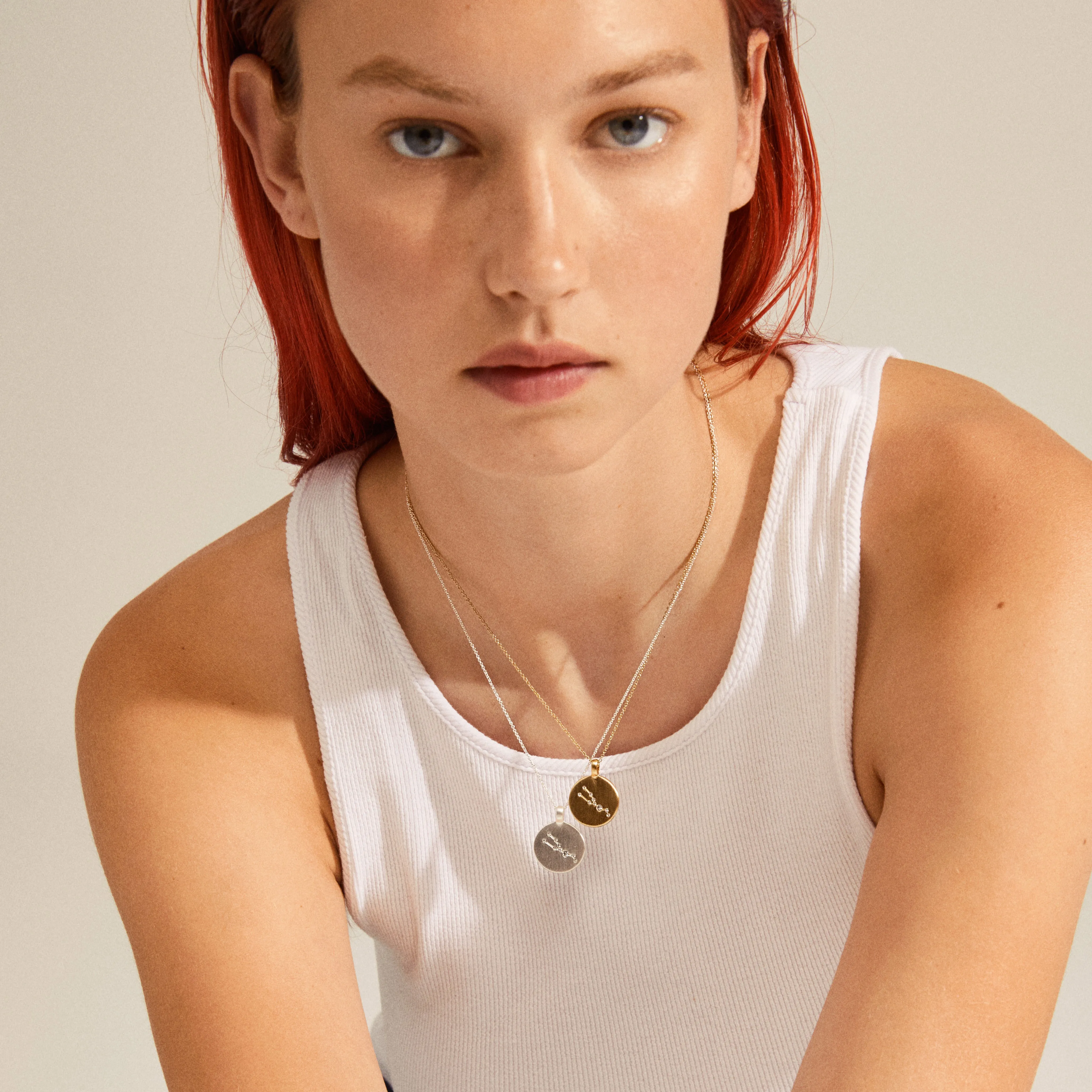 SAGITTARIUS Zodiac Sign Coin Necklace, silver-plated