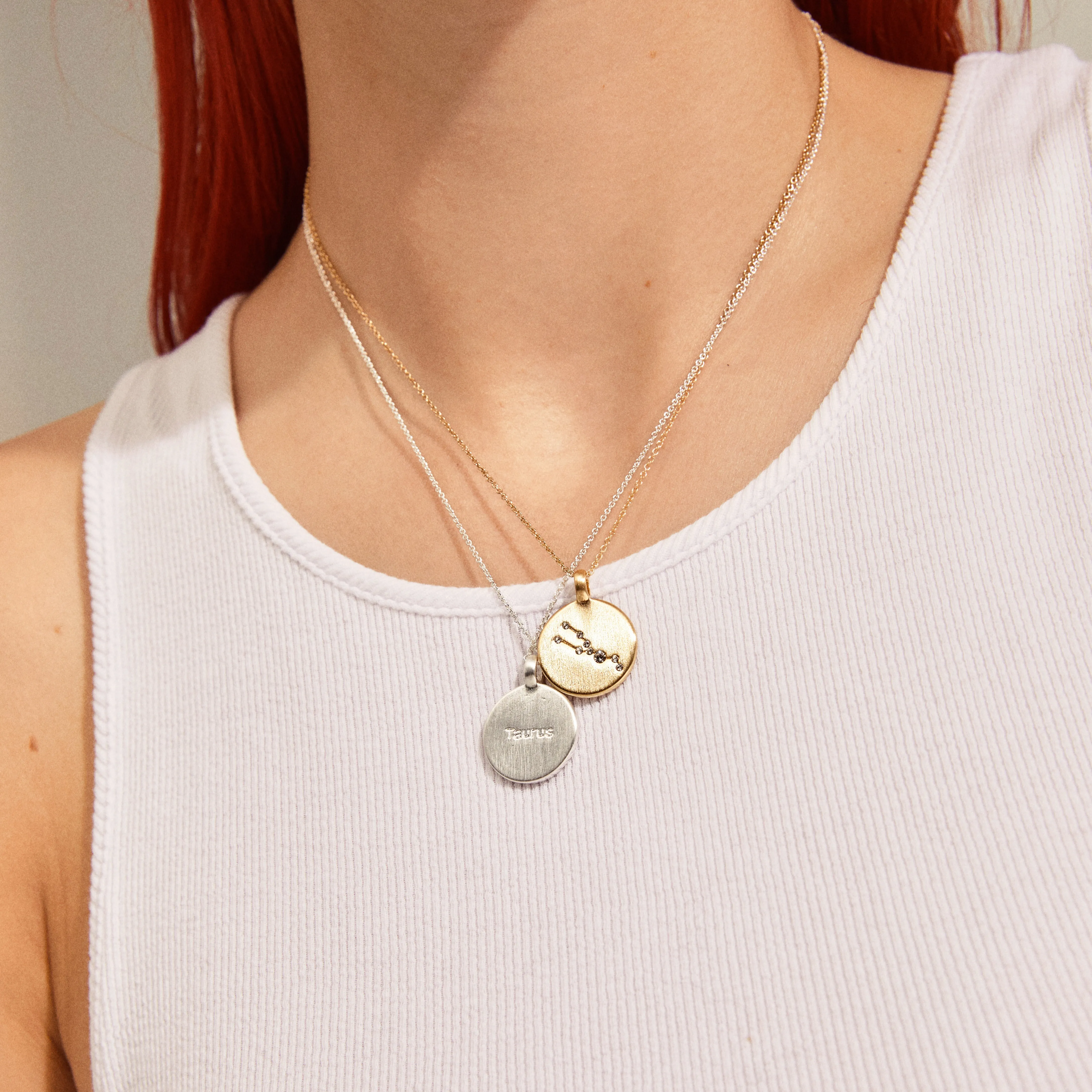 SAGITTARIUS Zodiac Sign Coin Necklace, silver-plated