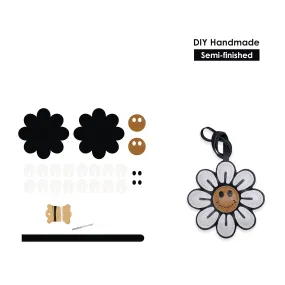 Sheep Leather Smile Flower Keychain DIY Kits
