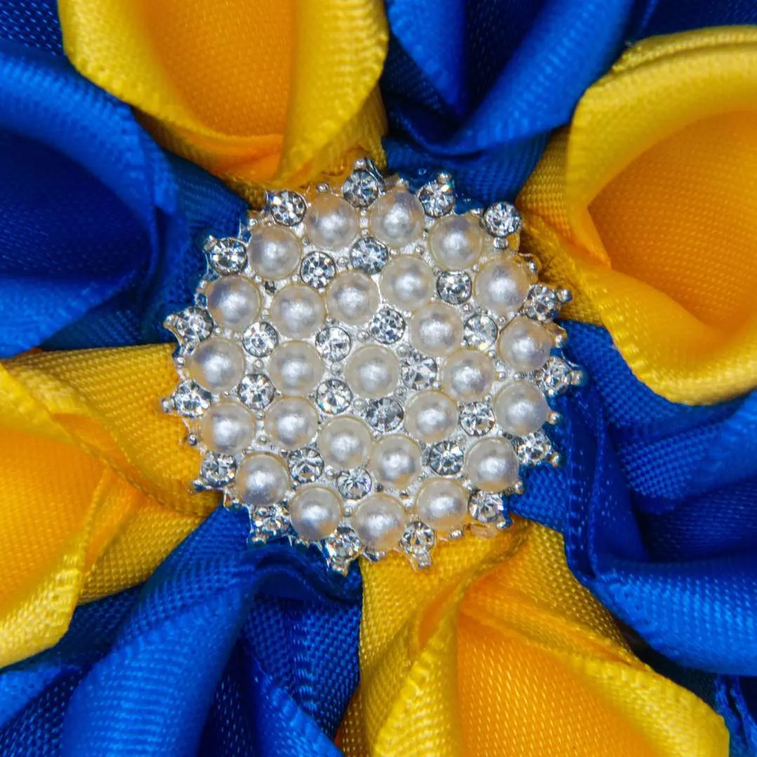 Sigma Gamma Rho ΣΓΡ Silk Flower Brooch
