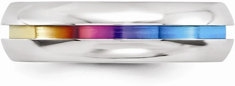 Solid Titanium Anodized 6mm Plain Classic Wedding Band Ring