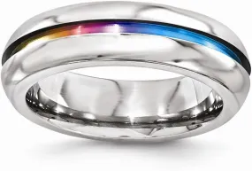Solid Titanium Anodized 6mm Plain Classic Wedding Band Ring