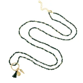 Spark Dark Green Long Necklace