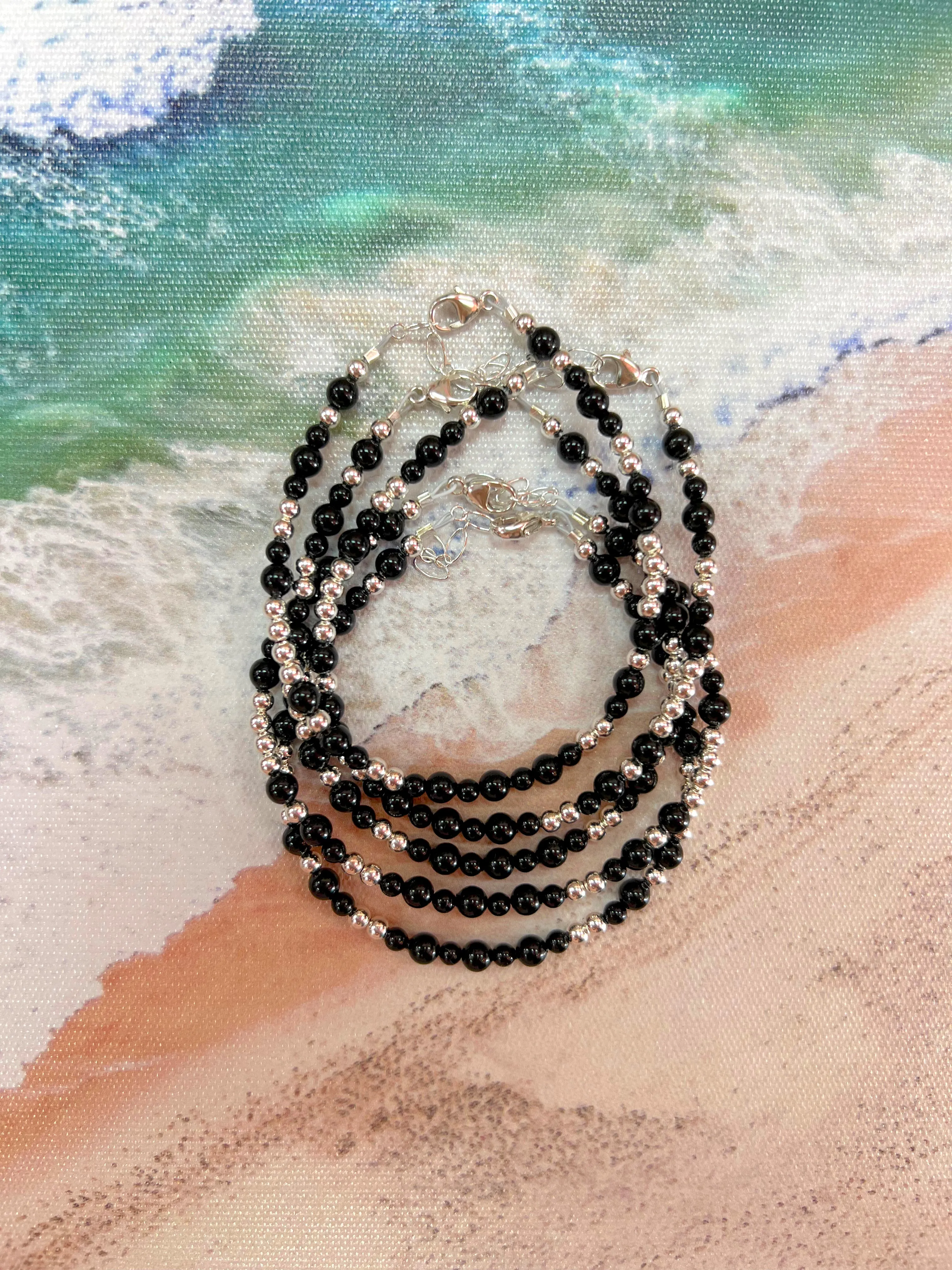 Sterling Silver Black Pearl Bracelet