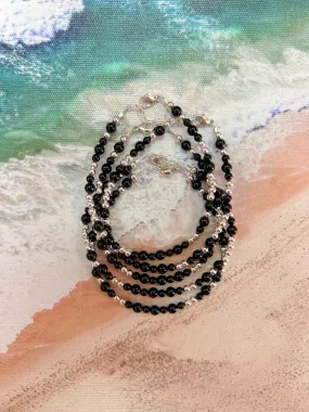 Sterling Silver Black Pearl Bracelet