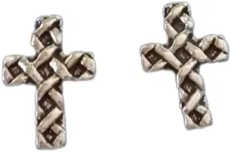 Sterling Silver Tiny 11X7Mm Weave Pattern Cross Post Stud Studs Posts Earrings Decoration Accessories Pendant Charm For Making Bracelets Necklace Earrings Jewelry DIY