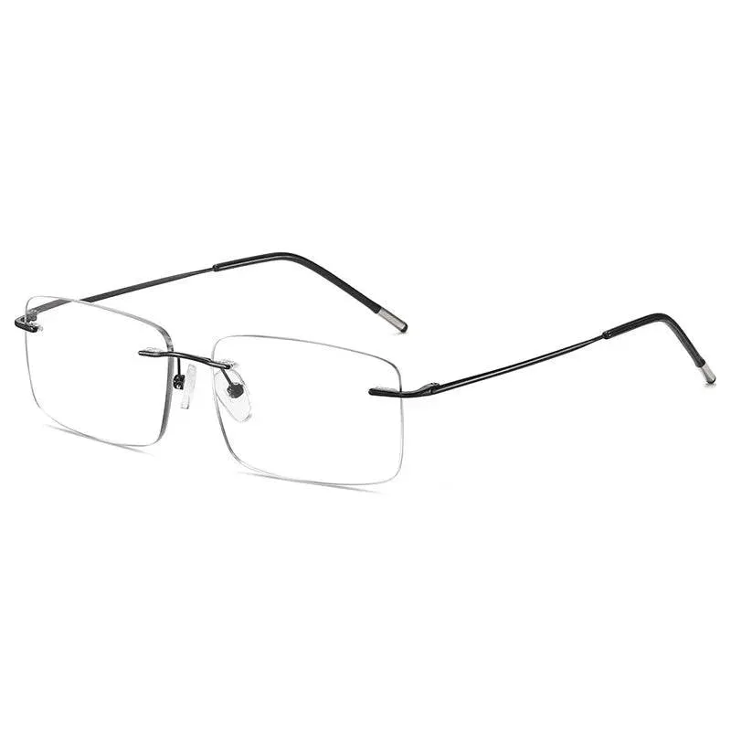 Ultra-light Anti-blue light Progressive Multifocal Memory Titanium Rimless Reading Glasses