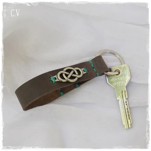 Viking Knot Leather Key Fob