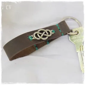 Viking Knot Leather Key Fob