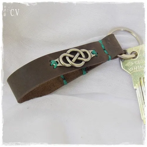 Viking Knot Leather Key Fob