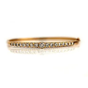 Vintage Round Cut Diamond Bangle Bracelet Circa 1970's