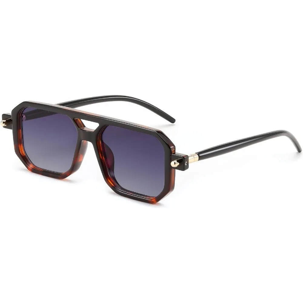 Vintage Square 70s Aviator Sunglasses Classic Retro Stylish Frame for Women and Men