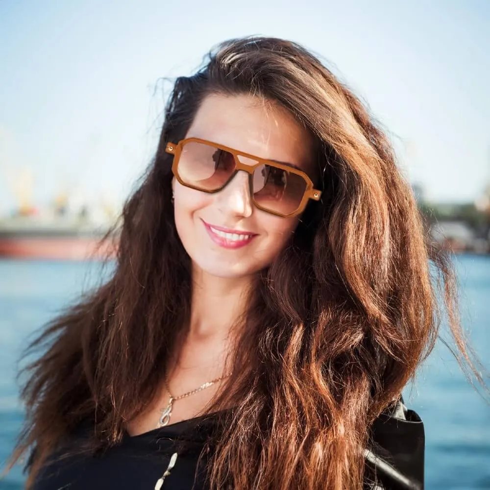 Vintage Square 70s Aviator Sunglasses Classic Retro Stylish Frame for Women and Men