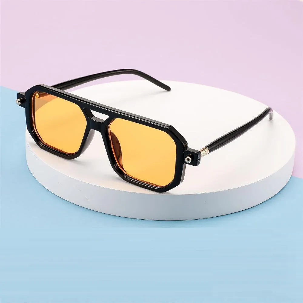 Vintage Square 70s Aviator Sunglasses Classic Retro Stylish Frame for Women and Men