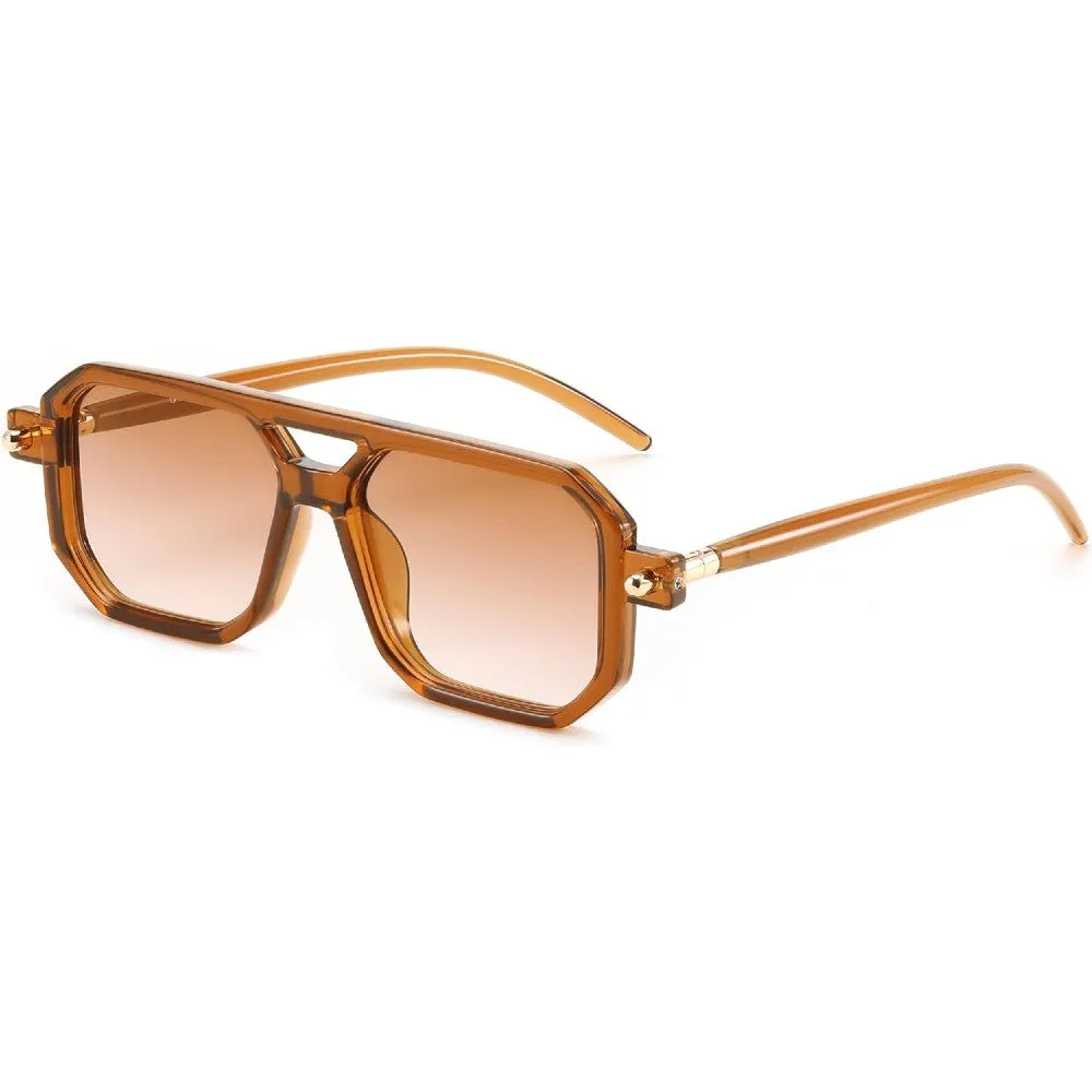 Vintage Square 70s Aviator Sunglasses Classic Retro Stylish Frame for Women and Men
