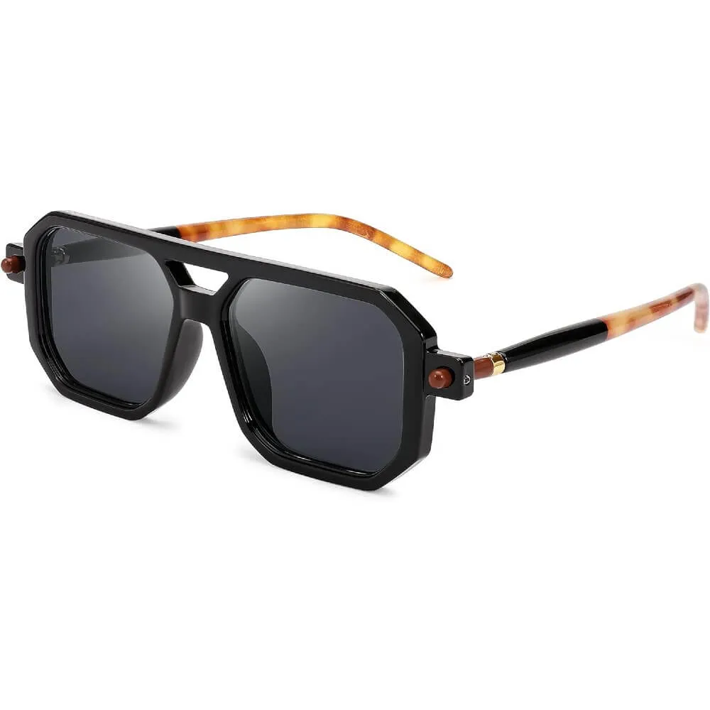 Vintage Square 70s Aviator Sunglasses Classic Retro Stylish Frame for Women and Men