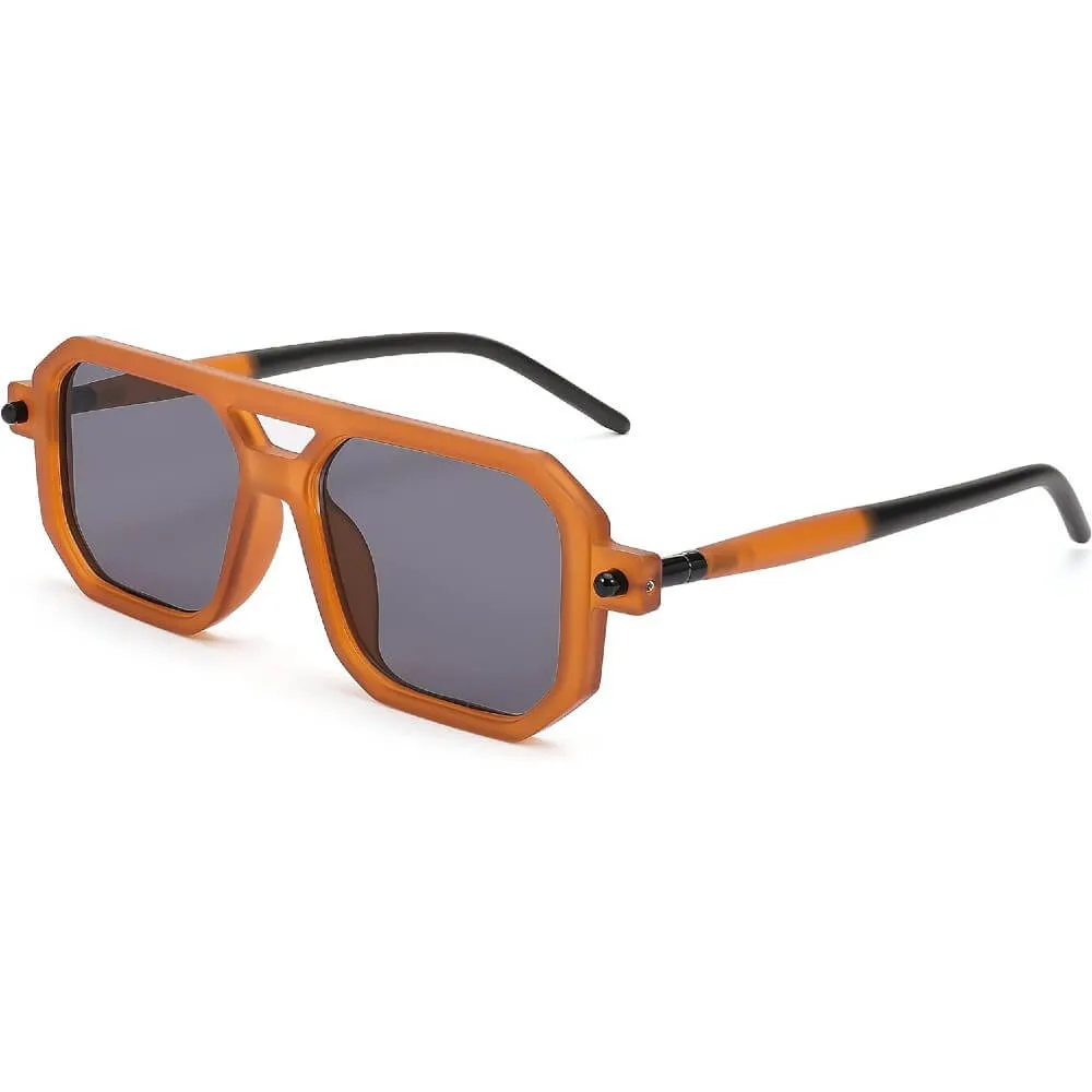 Vintage Square 70s Aviator Sunglasses Classic Retro Stylish Frame for Women and Men