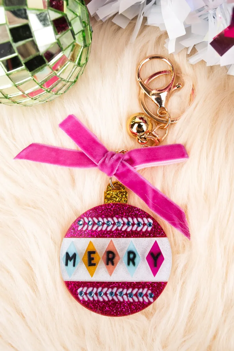 Viola Fuchsia 'Merry' Acrylic Keychain