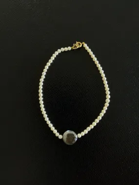 White and Black Pearl Anklet