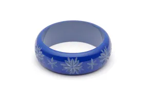 Wide Cornflower Carved Duchess Bangle