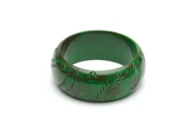 Wide Fern Fakelite Bangle