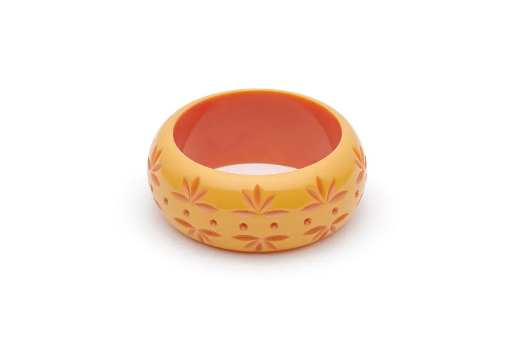 Wide Honeysuckle Carved Maiden Bangle