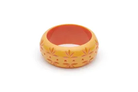 Wide Honeysuckle Carved Maiden Bangle